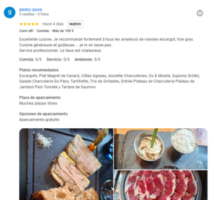 Excellente cuisine. Je recommande fortement à tous les amateurs de viandes, d'escargot, foie gras. Cuisine généreuse et goûteuse… je ne m'en lasse pas. Service professionnel. Le lieu est chaleureux. Comida: 5 / 5 Servicio: 5 / 5 Ambiente: 5 / 5. Platos recomendados Escargots, Magret de canard, côtes d'Agneau, assiette Charcuteries, Os À Moelle, Sepions Grillés, Salade, Charcuterie Du Pays, Tartiflette, Trio de Grillades, Entrée Plateau de Charcuterie, Plateau de Jambon avec Pain Tomate y Tartare de Saumon. Merci infiniment pour votre avis élogieux ! Nous sommes ravis de savoir que notre cuisine, notamment nos plats comme les escargots, le foie gras, le magret de canard et bien d'autres, vous a enchanté. Honoré de lire que vous avez apprécié l'ambiance chaleureuse et le service professionnel de notre établissement. Vos compliments nous motivent à continuer d'offrir une expérience gastronomique exceptionnelle à nos clients. Nous espérons avoir le plaisir de vous accueillir de nouveau très bientôt pour une autre expérience culinaire mémorable chez La Sangria Grill. À bientôt !