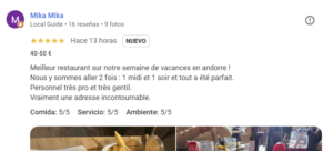 Meilleurs avis de La Sangria Grill en Andorre. Meilleur restaurant sur notre semaine de vacances en andorre ! Meilleur restaurant sur notre semaine de vacances en andorre ! Nous y sommes allées 2 fois : 1 midi et 1 soir et tout a été parfait. Personnel très pro et très gentil. Vraiment une adresse incontournable. Comida: 5/5 Servicio: 5/5 Ambiente: 5/5