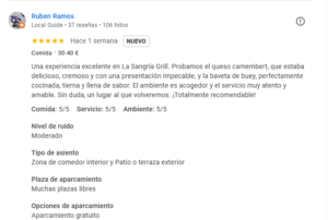 Muchísimas gracias, Ruben, por tu magnífico comentario y por compartir tu experiencia con tanto detalle! Nos alegra enormemente saber que disfrutaste del camembert cremoso y de nuestra bavette de buey al fuego de leña, una de nuestras especialidades más apreciadas. 🔥 En La Sangria Grill Andorra, en Meritxell, somos conocidos por nuestras carnes XXXXL cocinadas al fuego de leña, sabrosas, tiernas y servidas con generosidad. 🍰 Y para los más golosos, todo es 100% casero: el fondant, el tiramisú, el flan de coco y nuestras crêpes artesanas, con mención especial a la crêpe de Nutella, única en Andorra y posiblemente la mejor del país. Gracias también por destacar el ambiente acogedor y el servicio atento, que forman parte de lo que más cuidamos para que cada visita sea memorable. 📞 Te esperamos de nuevo con mucho gusto. No olvides reservar por teléfono para asegurar tu mesa. ¡Hasta pronto en La Sangria Grill Andorra!