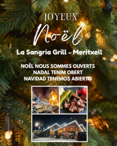 🎄🔥 Demà, dia de Nadal, La Sangria Grill estarà oberta! 🔥🎄 Bon Nadal a totes les amigues, els amics i a tots els clients que han gaudit de la nostra cuina aquest 2025. Us esperem demà per celebrar junts amb la nostra brasa i l’ambient acollidor de sempre. ¡Feliz Navidad a todas las amigas, amigos y clientes que han disfrutado de nuestra cocina este 2025! Mañana estaremos abiertos para compartir con vosotros la magia de estas fiestas y el sabor de nuestra brasa. Joyeux Noël à toutes les amies, amis et clients qui ont profité de notre cuisine en 2025. Demain nous serons ouverts pour célébrer ensemble autour de notre grill et de l’ambiance chaleureuse de La Sangria Grill. ✨ Us esperem per brindar junts aquest Nadal! #LaSangriaGrill #BonNadal #FelizNavidad #JoyeuxNoël #Andorra #Grandvalira #Brasa #GastronomiaDeMuntanya #FoodLovers #Nadal2025